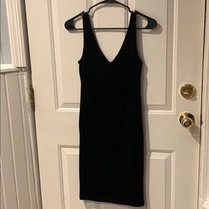 Mini black velvet dress